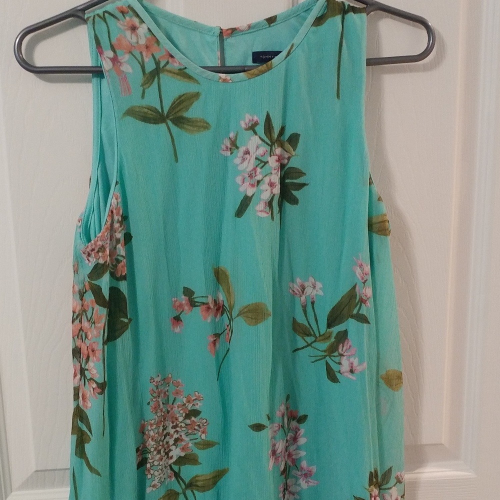 Teal floral dress